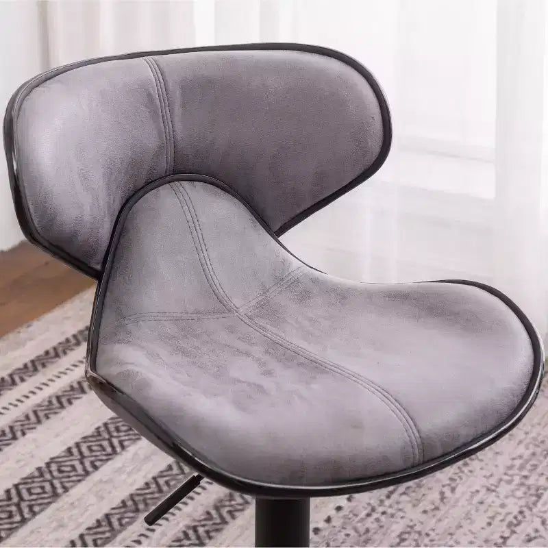 Tabouret de bar pivotant et réglable Masaccio Upholstery Airlift avec base chromée, gris vieilli, lot de 2