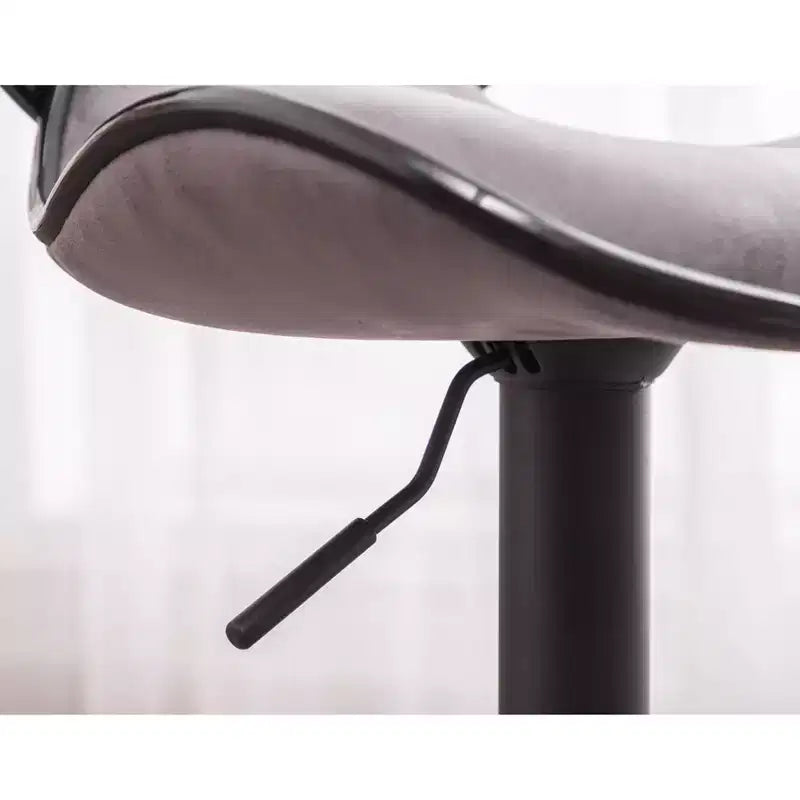 Tabouret de bar pivotant et réglable Masaccio Upholstery Airlift avec base chromée, gris vieilli, lot de 2