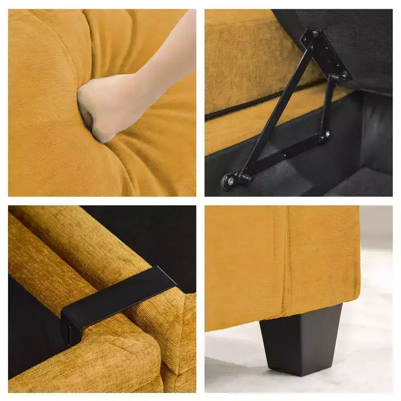 Fauteuil d'appoint en chenille avec pouf, fauteuil de canapé rembourré confortable avec accoudoirs pour salon et chambre