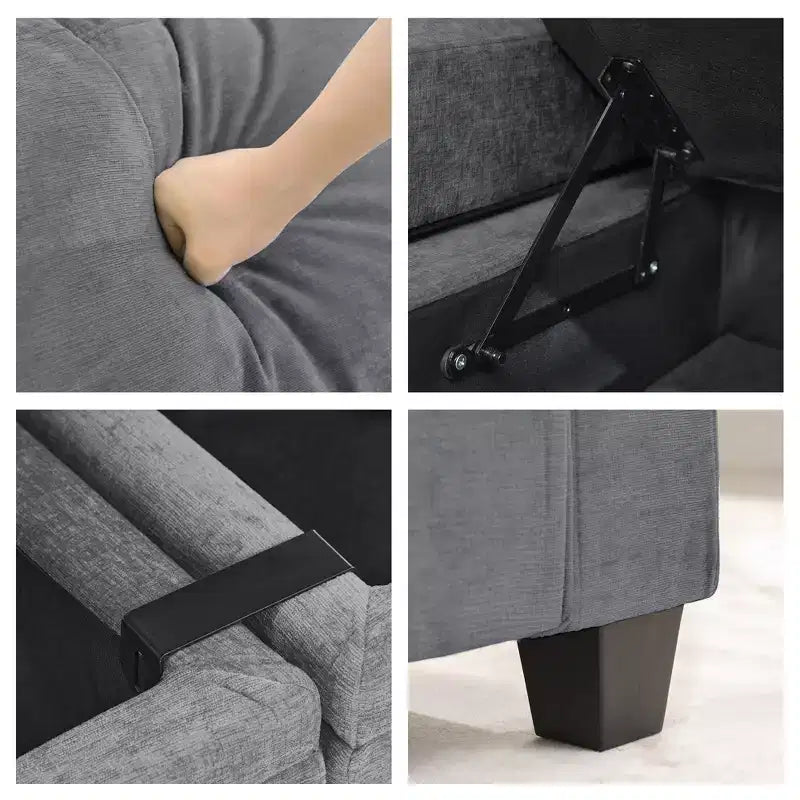 Fauteuil d'appoint en chenille avec pouf, fauteuil de canapé rembourré confortable avec accoudoirs pour salon et chambre