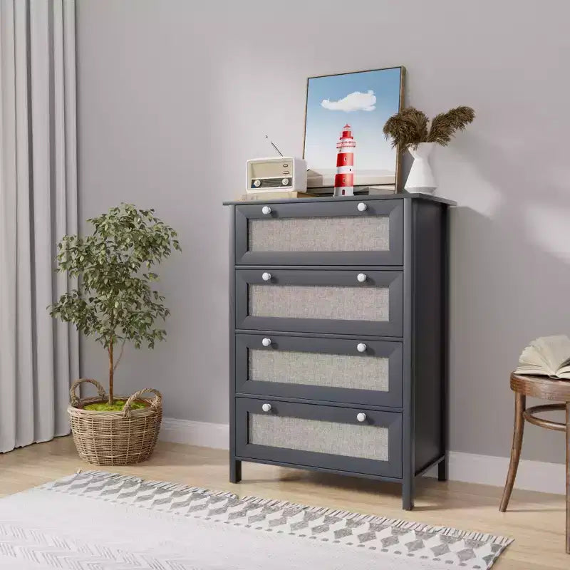 Commode de Chambre, Commode de 70 cm de large avec 4 tiroirs, Commode Moderne, Grande Capacité, Armoire de Rangement pour Chambre à Coucher, Couloir