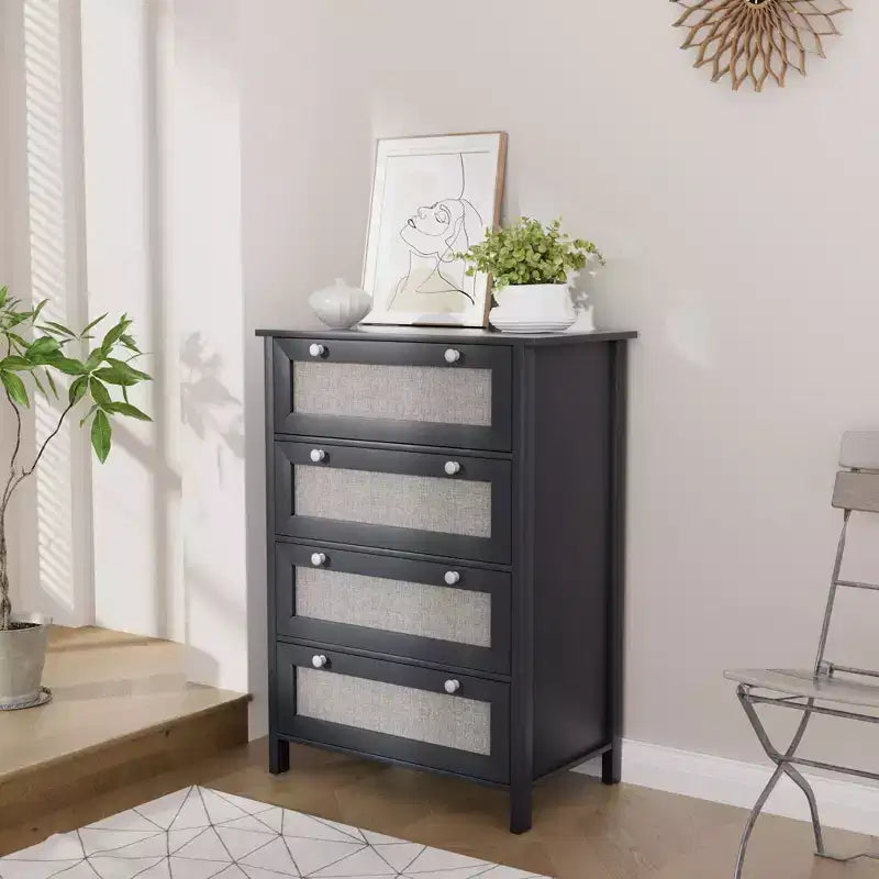 Commode de Chambre, Commode de 70 cm de large avec 4 tiroirs, Commode Moderne, Grande Capacité, Armoire de Rangement pour Chambre à Coucher, Couloir