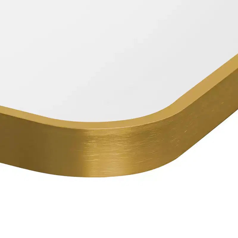 Miroir mural arqué pour salle de bain avec cadre métallique à coins arrondis pour décoration murale, lot de 2