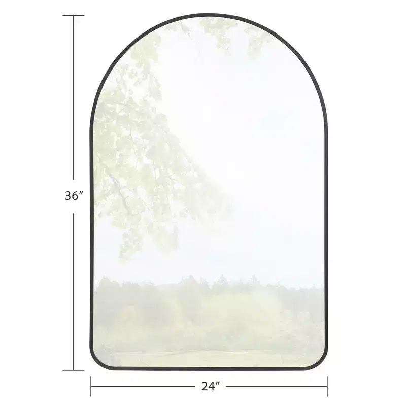 Miroir mural arqué pour salle de bain avec cadre métallique à coins arrondis pour décoration murale, lot de 2
