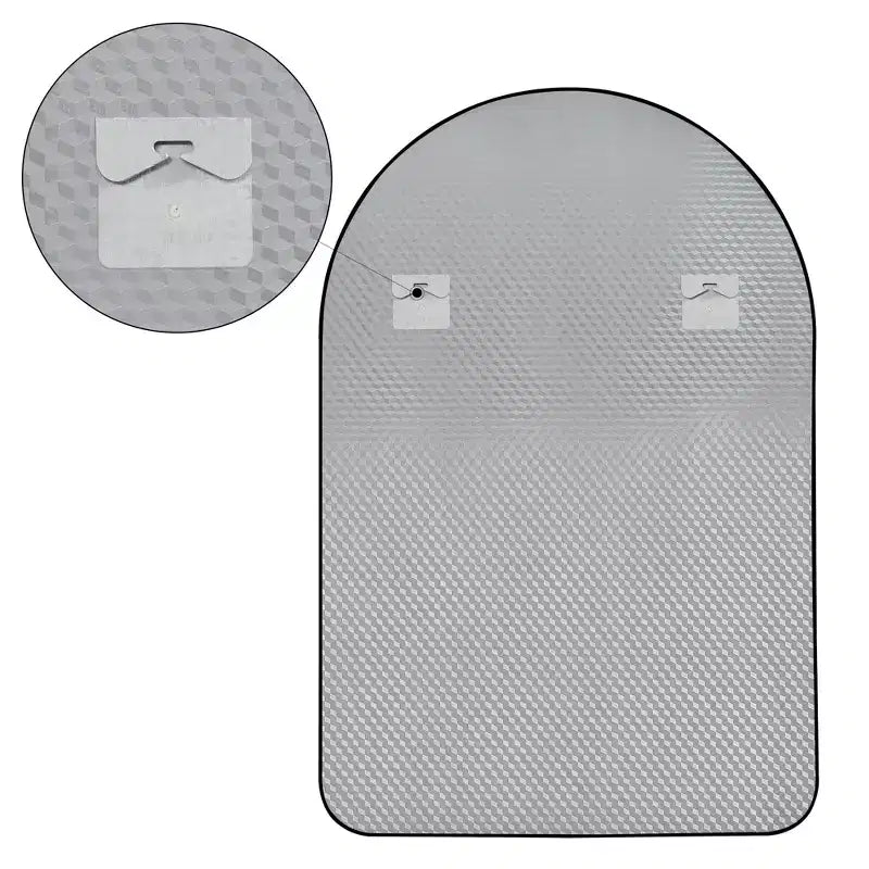 Miroir mural arqué pour salle de bain avec cadre métallique à coins arrondis pour décoration murale, lot de 2