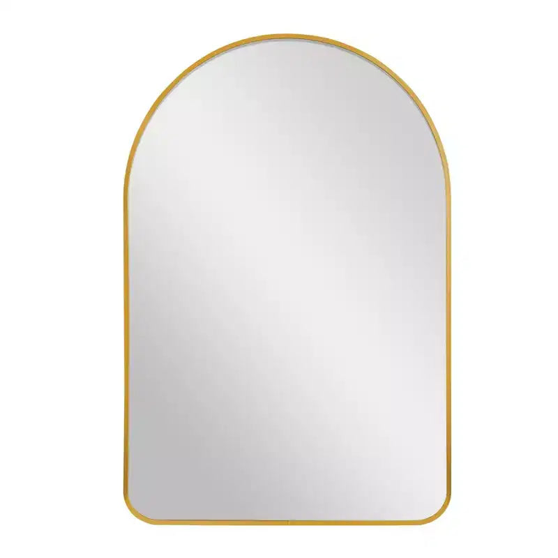 Miroir mural arqué pour salle de bain avec cadre métallique à coins arrondis pour décoration murale, lot de 2