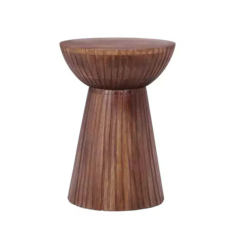Table d'appoint ronde en bois de manguier Arbor, Noyer