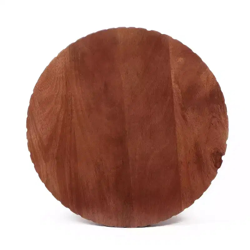 Table d'appoint ronde en bois de manguier Arbor, Noyer