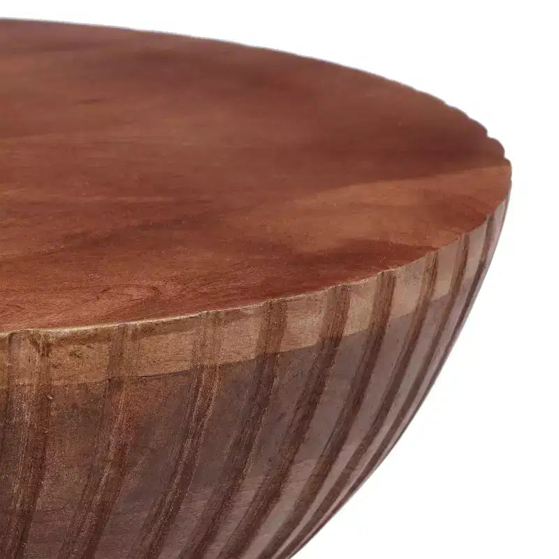 Table d'appoint ronde en bois de manguier Arbor, Noyer