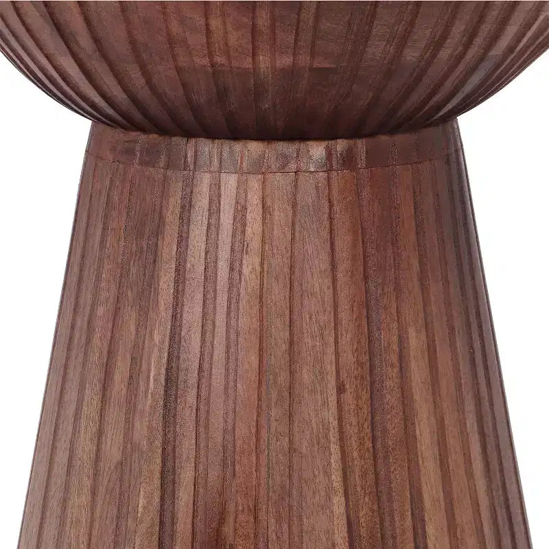 Table d'appoint ronde en bois de manguier Arbor, Noyer