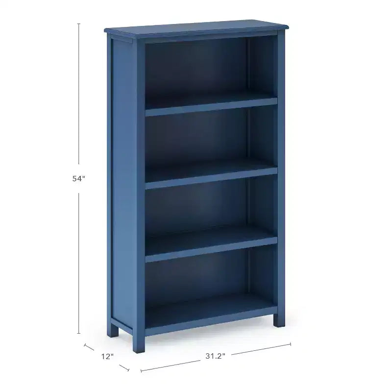 Étagère à 4 niveaux Taiga - Bibliothèque et meuble de rangement 54 pour chambres d'enfants ou salles de jeux, meuble en bois pour livres, jouets, fournitures scolaires