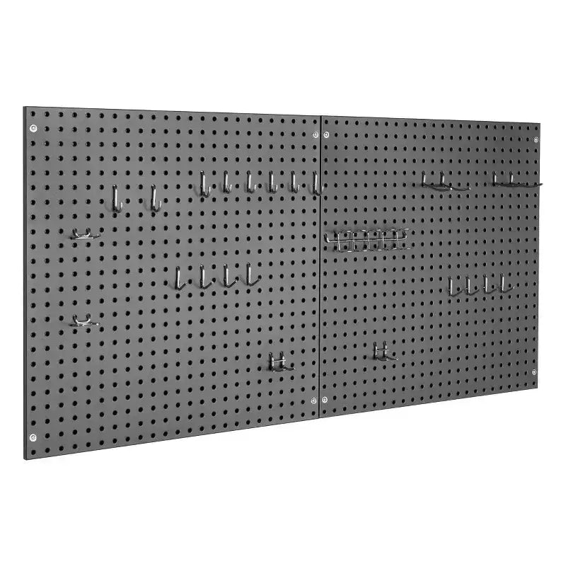 Ensemble de panneaux perforés UltraHD 2 pièces avec assortiment de 23 crochets, 61 cm l x 61 cm P