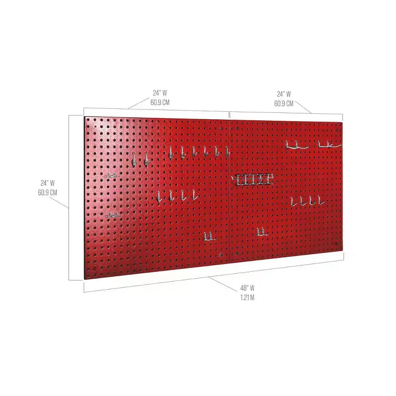 Ensemble de panneaux perforés UltraHD 2 pièces avec assortiment de 23 crochets, 61 cm l x 61 cm P