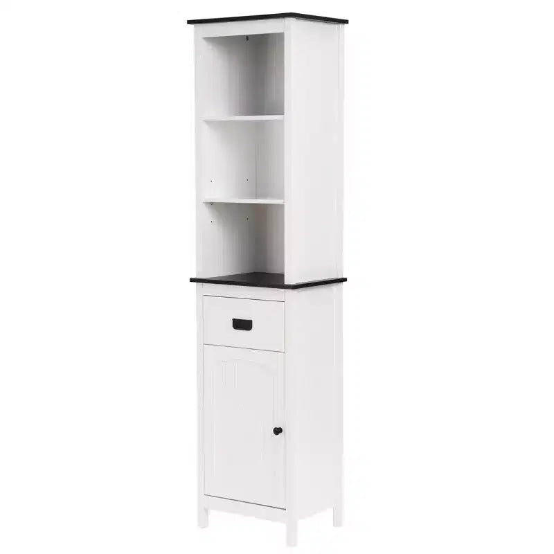 Meuble colonne de salle de bain 63 po en bois blanc