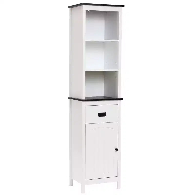 Meuble colonne de salle de bain 63 po en bois blanc