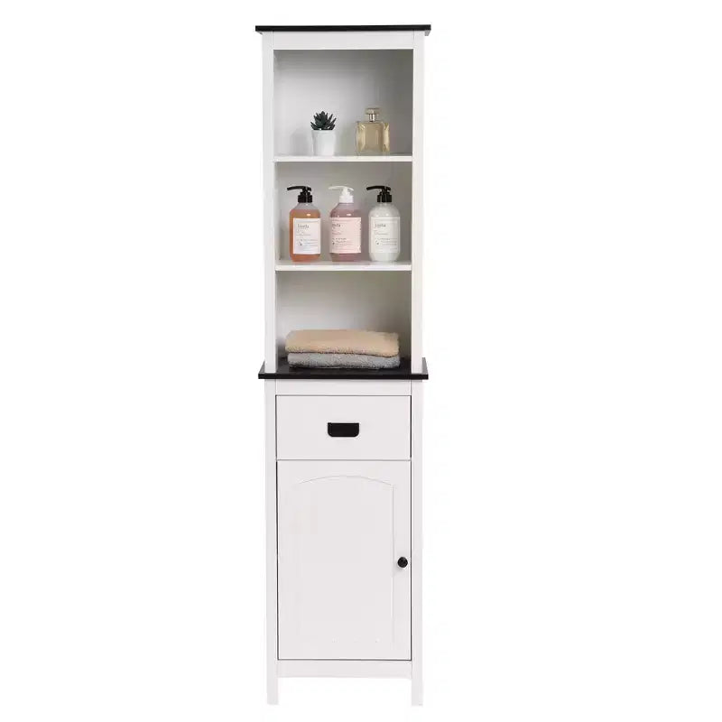 Meuble colonne de salle de bain 63 po en bois blanc