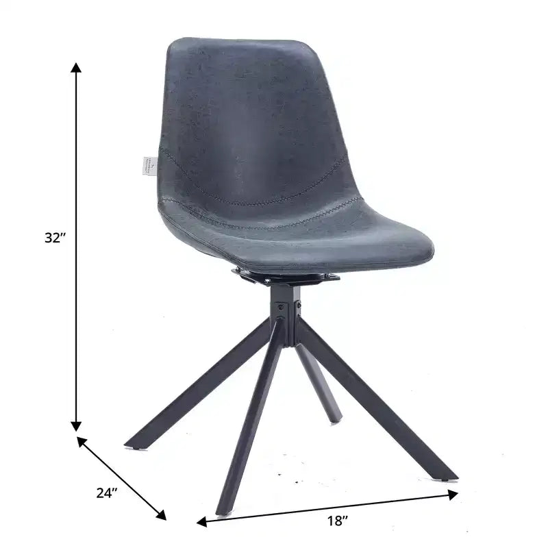 Chaise de salle à manger pivotante en cuir moderne Markley, assise rembourrée avec pieds en métal, chaise d'appoint confortable pour cuisine, salle à manger ou café
