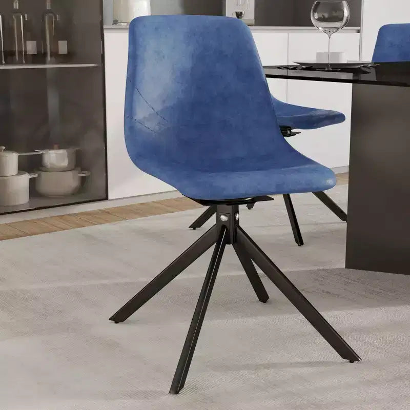 Chaise de salle à manger pivotante en cuir moderne Markley, assise rembourrée avec pieds en métal, chaise d'appoint confortable pour cuisine, salle à manger ou café