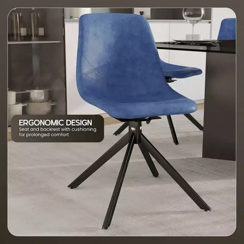 Chaise de salle à manger pivotante en cuir moderne Markley, assise rembourrée avec pieds en métal, chaise d'appoint confortable pour cuisine, salle à manger ou café