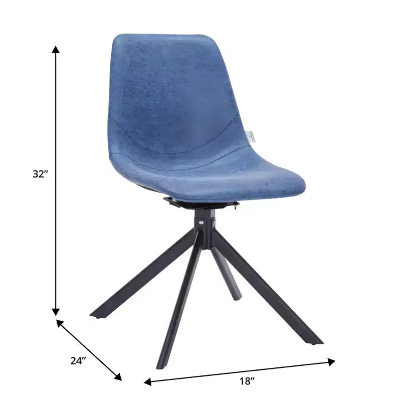 Chaise de salle à manger pivotante en cuir moderne Markley, assise rembourrée avec pieds en métal, chaise d'appoint confortable pour cuisine, salle à manger ou café