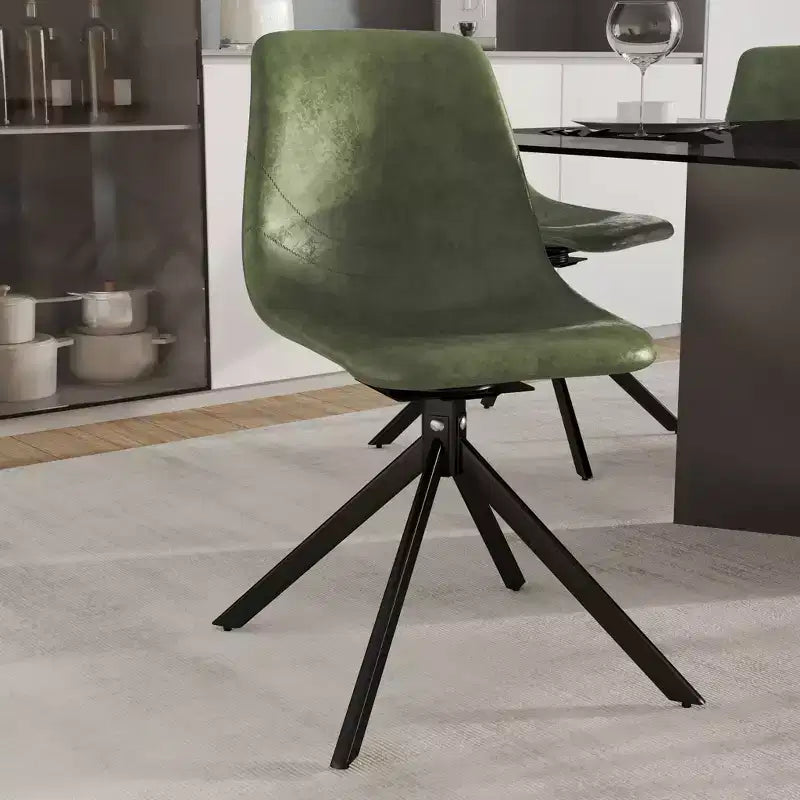 Chaise de salle à manger pivotante en cuir moderne Markley, assise rembourrée avec pieds en métal, chaise d'appoint confortable pour cuisine, salle à manger ou café