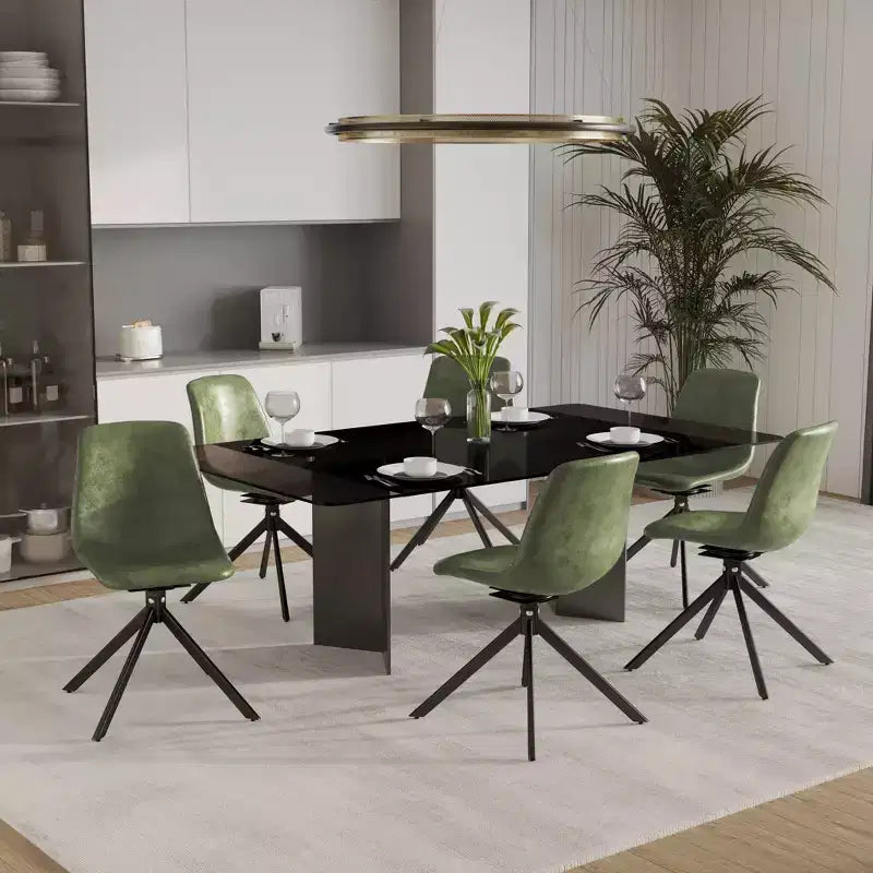 Chaise de salle à manger pivotante en cuir moderne Markley, assise rembourrée avec pieds en métal, chaise d'appoint confortable pour cuisine, salle à manger ou café