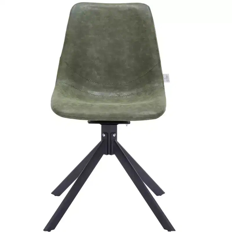 Chaise de salle à manger pivotante en cuir moderne Markley, assise rembourrée avec pieds en métal, chaise d'appoint confortable pour cuisine, salle à manger ou café