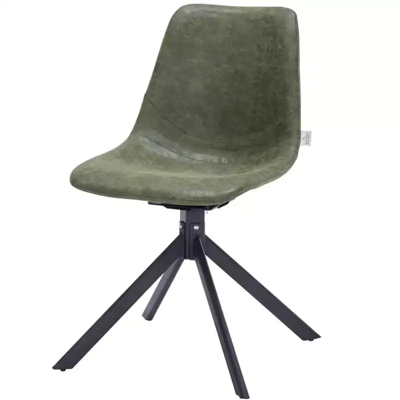 Chaise de salle à manger pivotante en cuir moderne Markley, assise rembourrée avec pieds en métal, chaise d'appoint confortable pour cuisine, salle à manger ou café