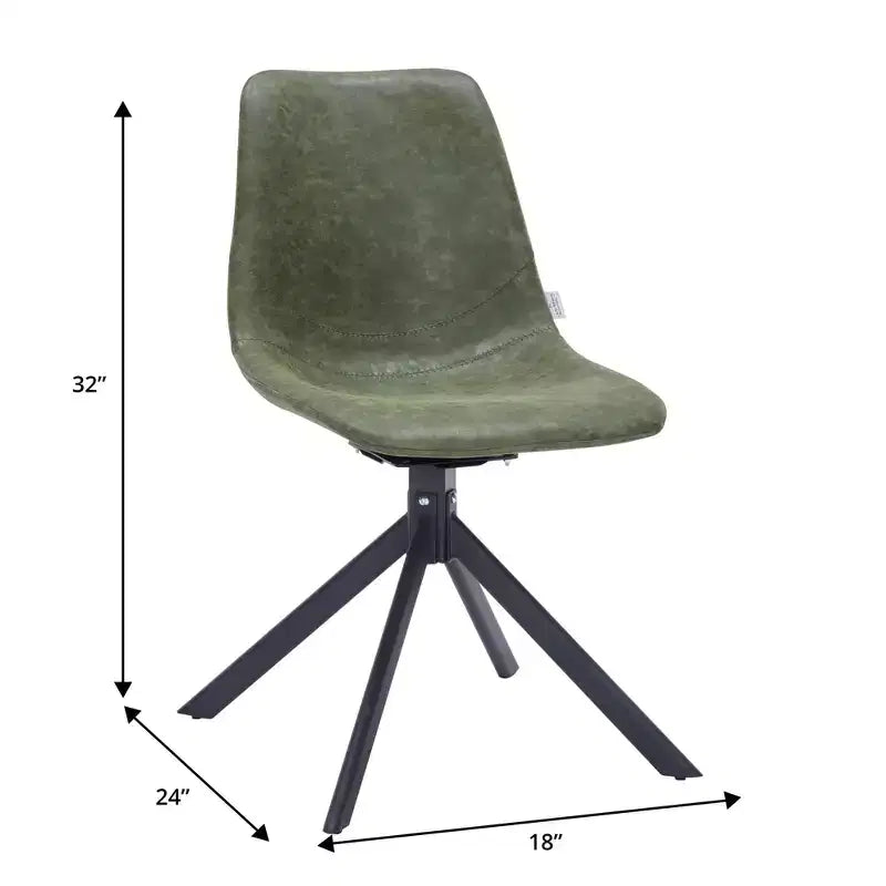 Chaise de salle à manger pivotante en cuir moderne Markley, assise rembourrée avec pieds en métal, chaise d'appoint confortable pour cuisine, salle à manger ou café