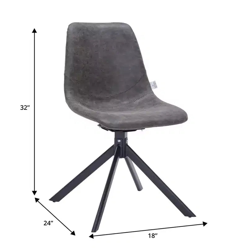Chaise de salle à manger pivotante en cuir moderne Markley, assise rembourrée avec pieds en métal, chaise d'appoint confortable pour cuisine, salle à manger ou café