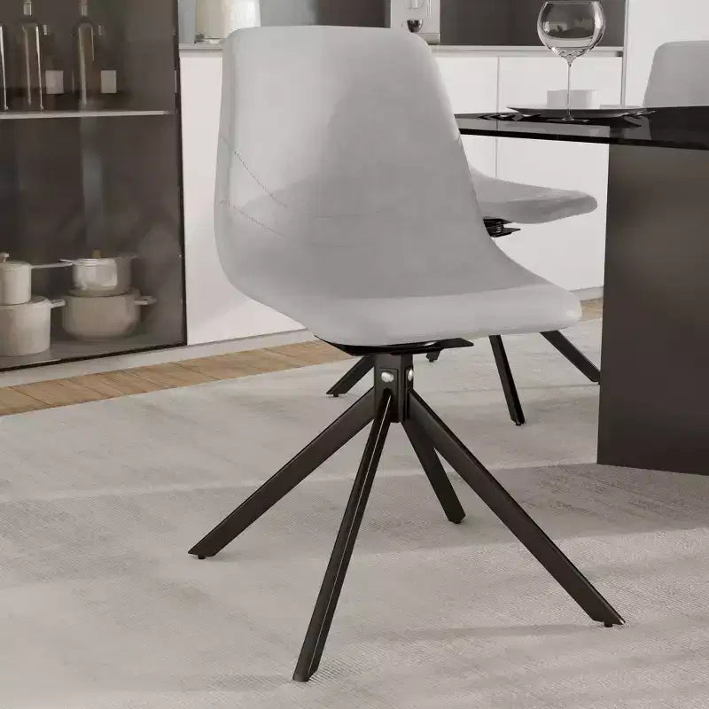 Chaise de salle à manger pivotante en cuir moderne Markley, assise rembourrée avec pieds en métal, chaise d'appoint confortable pour cuisine, salle à manger ou café