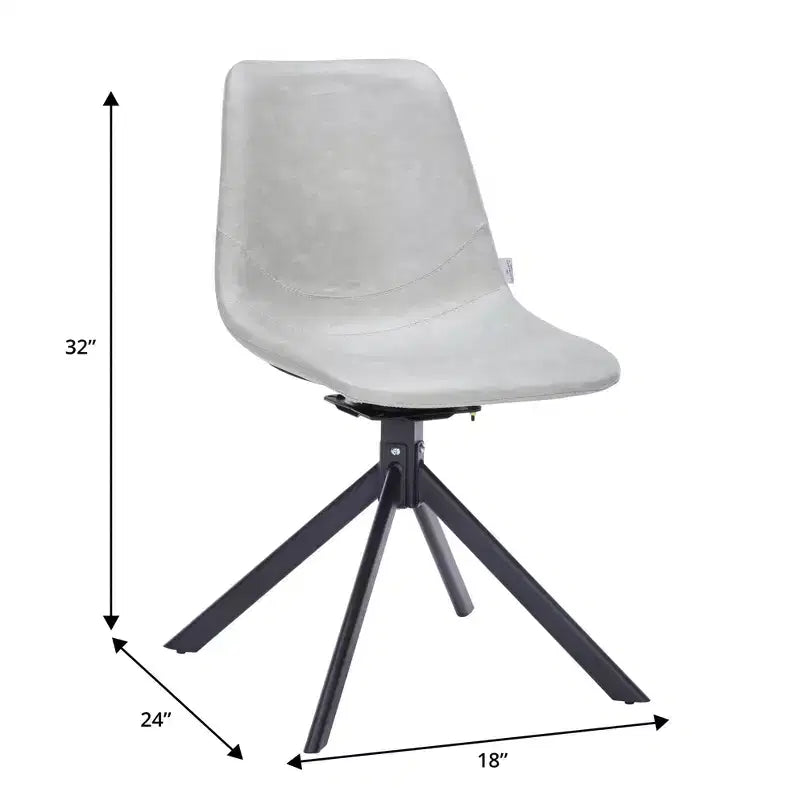 Chaise de salle à manger pivotante en cuir moderne Markley, assise rembourrée avec pieds en métal, chaise d'appoint confortable pour cuisine, salle à manger ou café