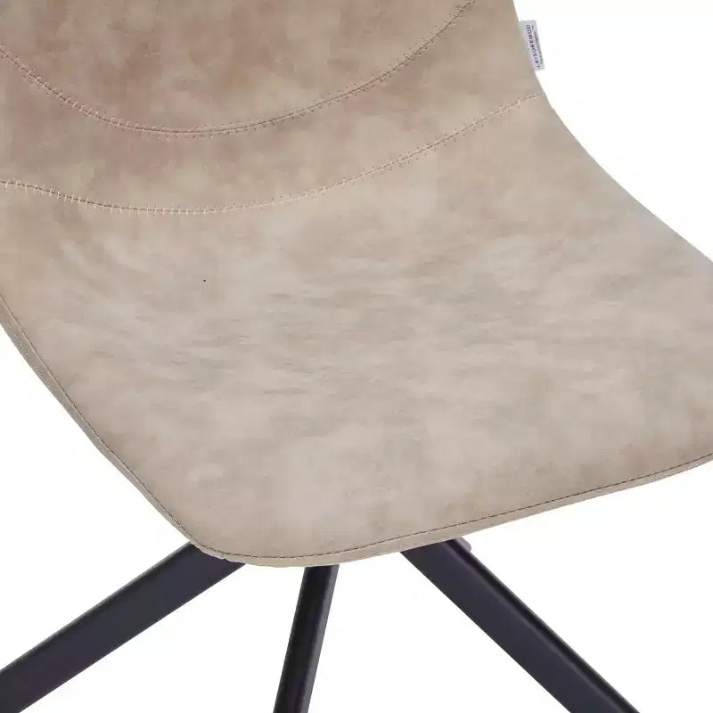 Chaise de salle à manger pivotante en cuir moderne Markley, assise rembourrée avec pieds en métal, chaise d'appoint confortable pour cuisine, salle à manger ou café