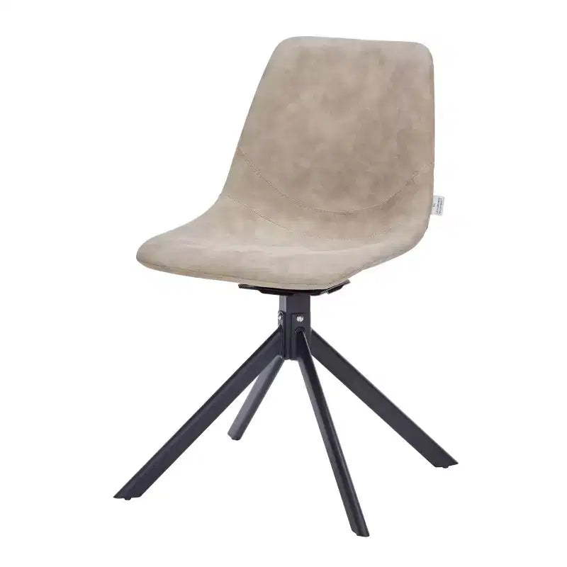 Chaise de salle à manger pivotante en cuir moderne Markley, assise rembourrée avec pieds en métal, chaise d'appoint confortable pour cuisine, salle à manger ou café