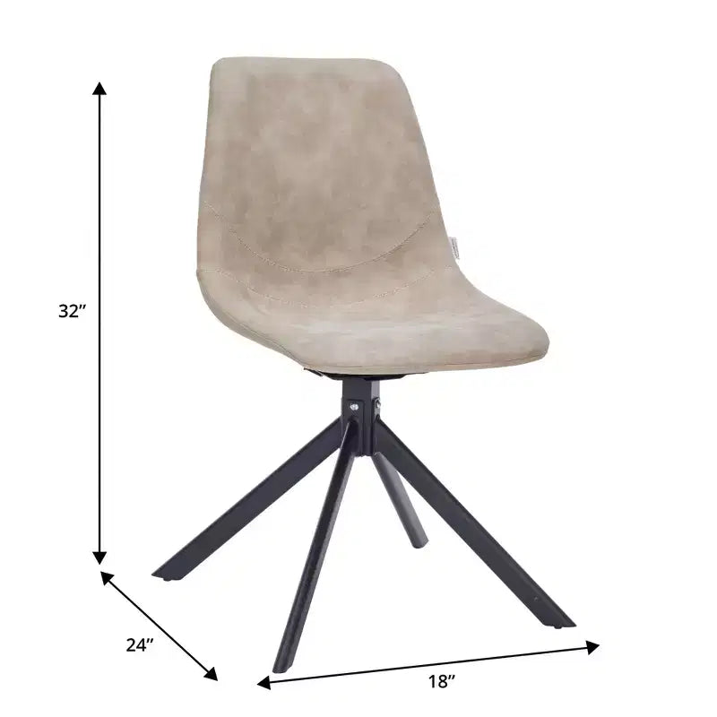 Chaise de salle à manger pivotante en cuir moderne Markley, assise rembourrée avec pieds en métal, chaise d'appoint confortable pour cuisine, salle à manger ou café