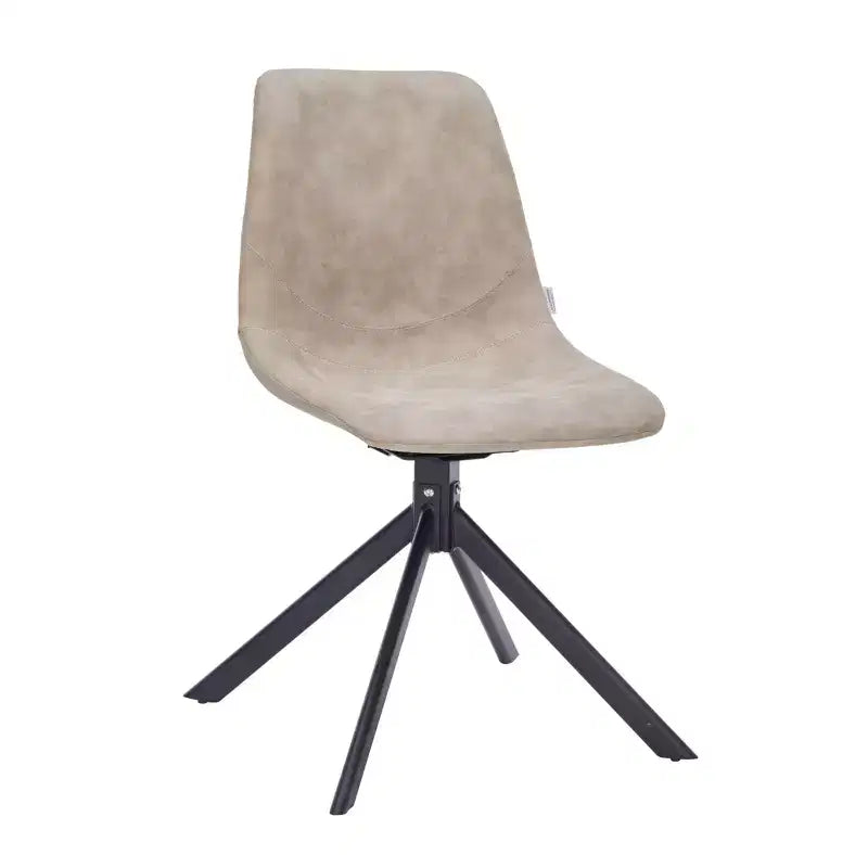 Chaise de salle à manger pivotante en cuir moderne Markley, assise rembourrée avec pieds en métal, chaise d'appoint confortable pour cuisine, salle à manger ou café