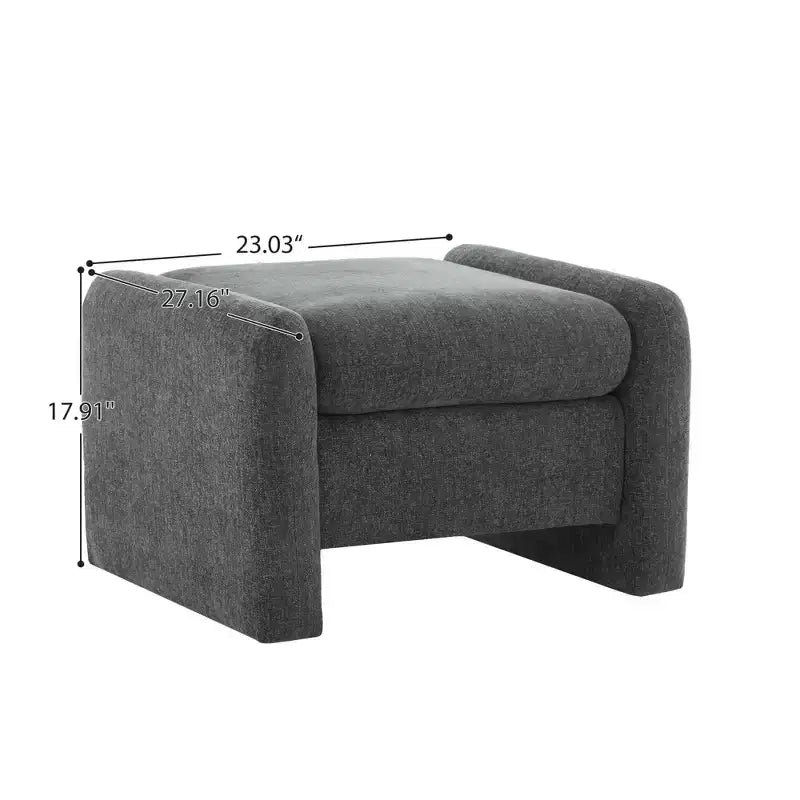 Ottoman confort surdimensionné en velours chenille pour chambre à coucher, salon, chambre d'enfant