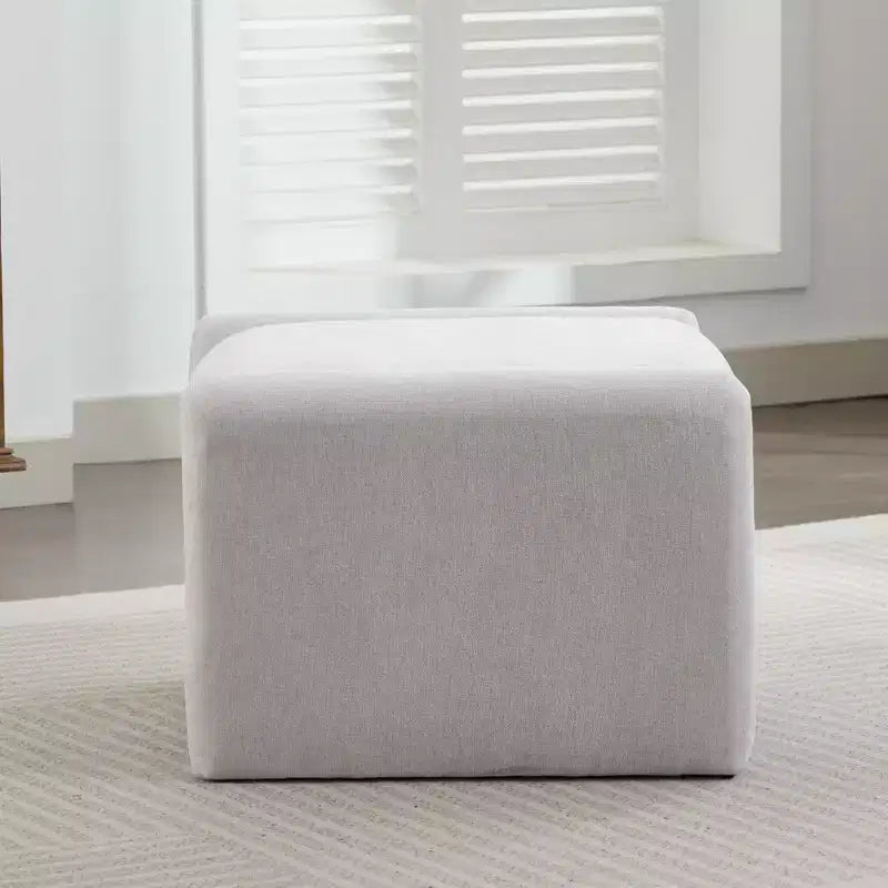 Ottoman confort surdimensionné en velours chenille pour chambre à coucher, salon, chambre d'enfant