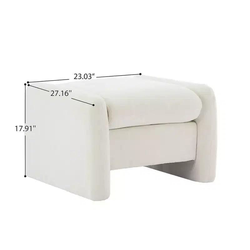 Ottoman confort surdimensionné en velours chenille pour chambre à coucher, salon, chambre d'enfant