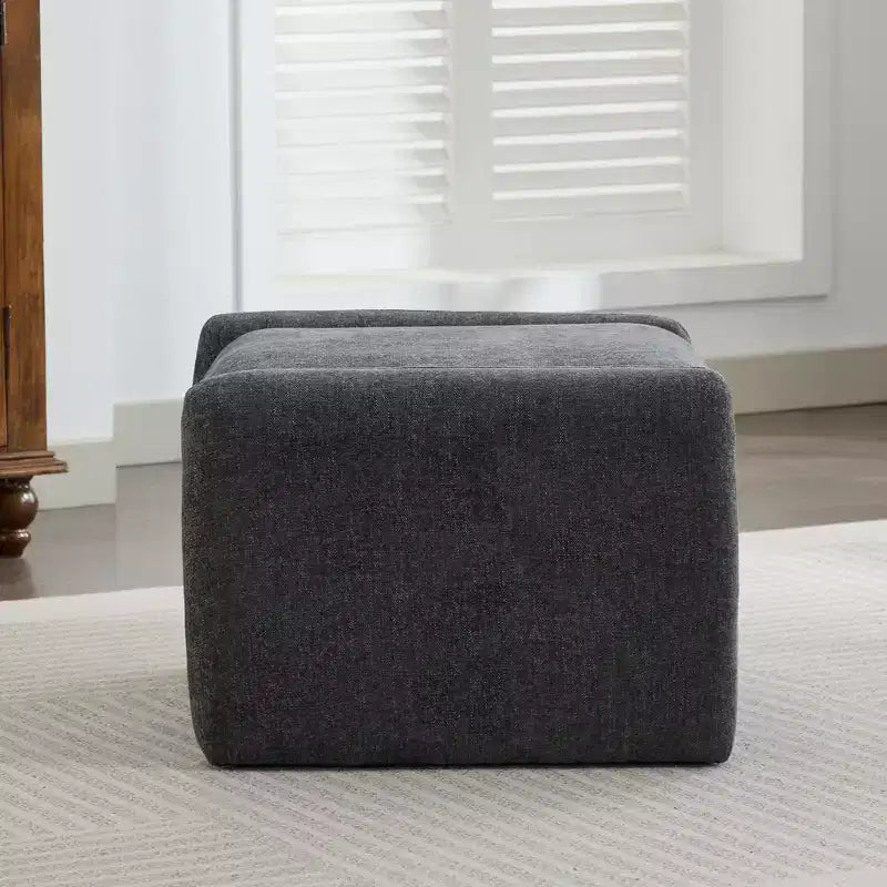 Ottoman confort surdimensionné en velours chenille pour chambre à coucher, salon, chambre d'enfant