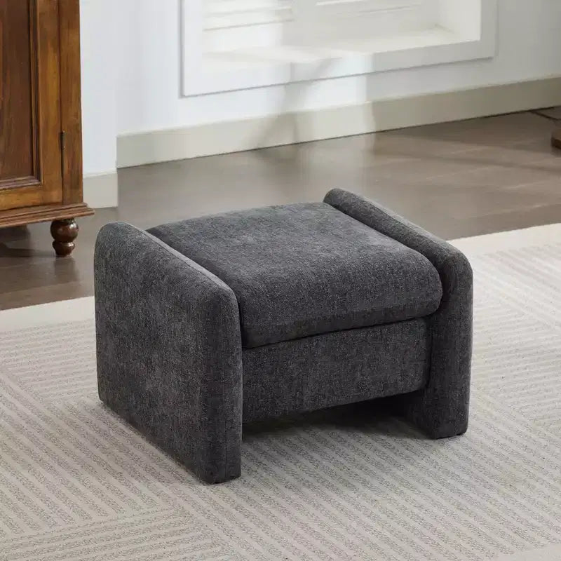 Ottoman confort surdimensionné en velours chenille pour chambre à coucher, salon, chambre d'enfant