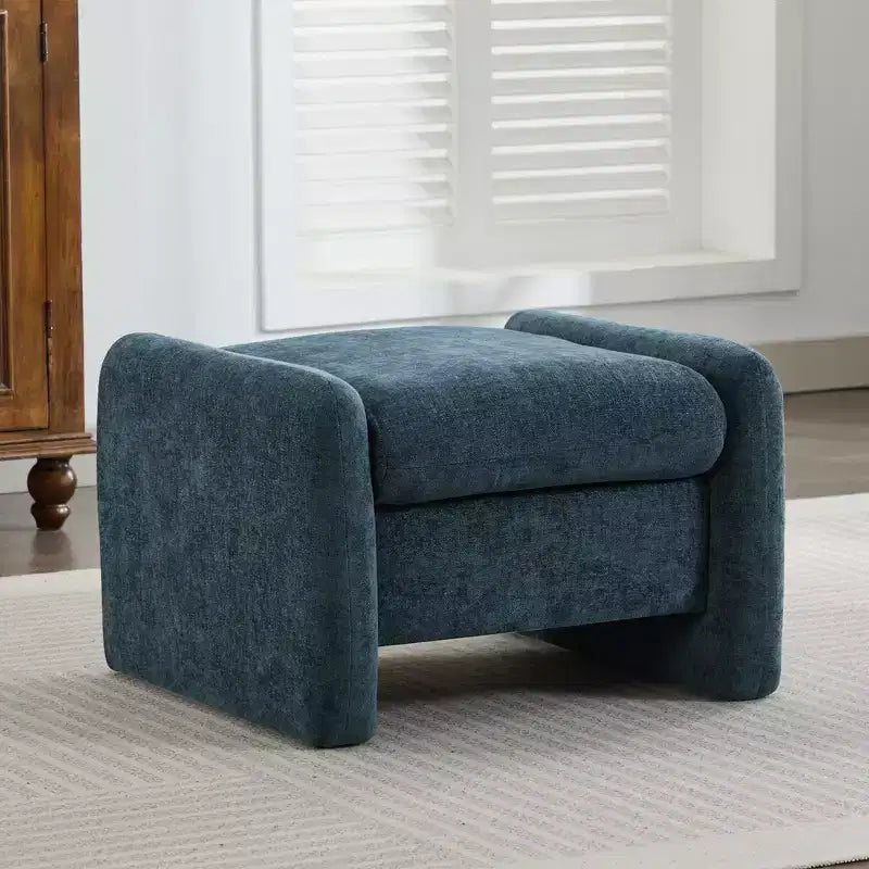 Ottoman confort surdimensionné en velours chenille pour chambre à coucher, salon, chambre d'enfant
