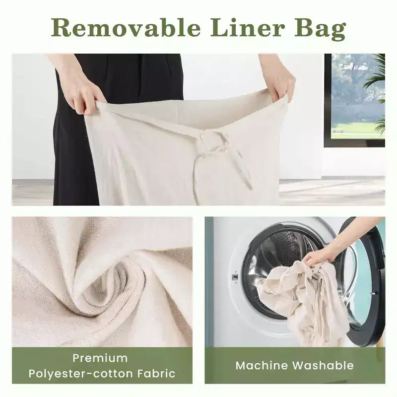 Panier à linge d'angle en bambou, bac à linge, sac de rangement en tissu, bambou