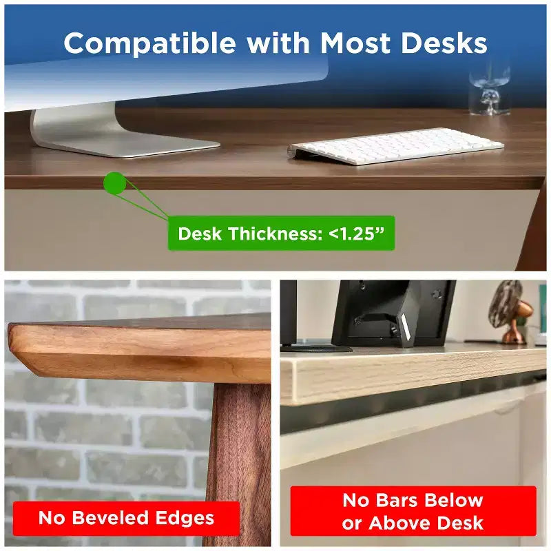 KT4 Plateau de clavier ergonomique coulissant sous le bureau, à pince, noir