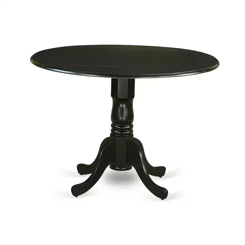 Chaises de salle à manger rondes avec rallonge et tissu en lin noir