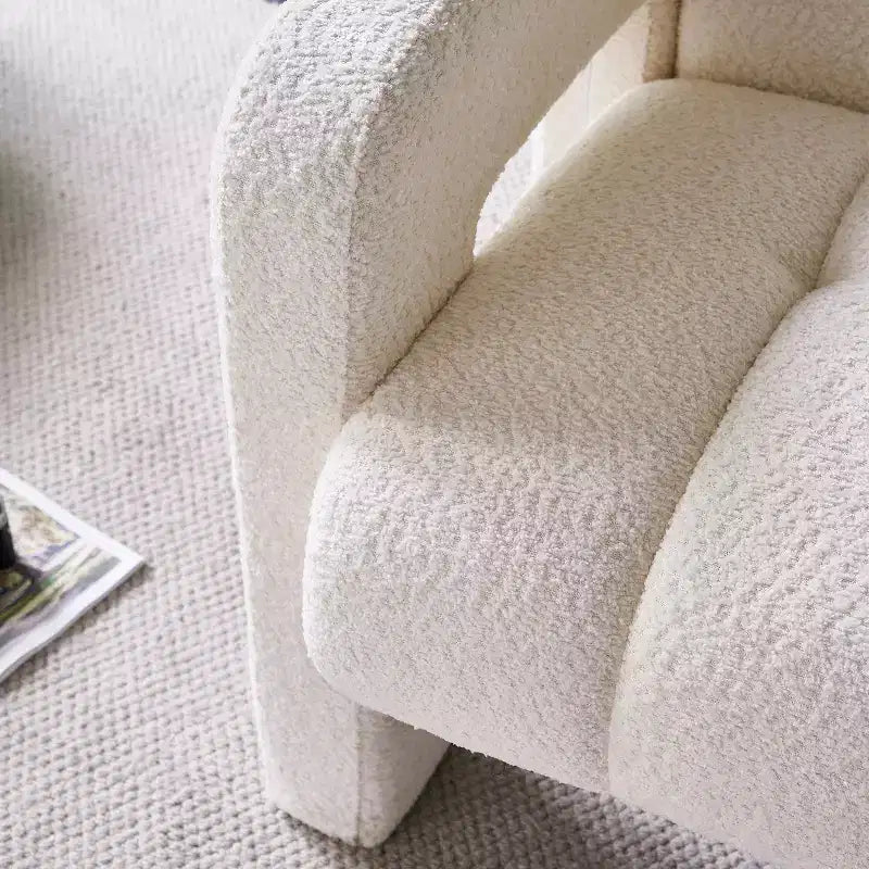 Fauteuil d'appoint large en bouclette