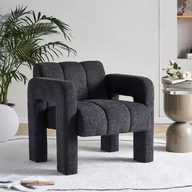 Fauteuil d'appoint large en bouclette