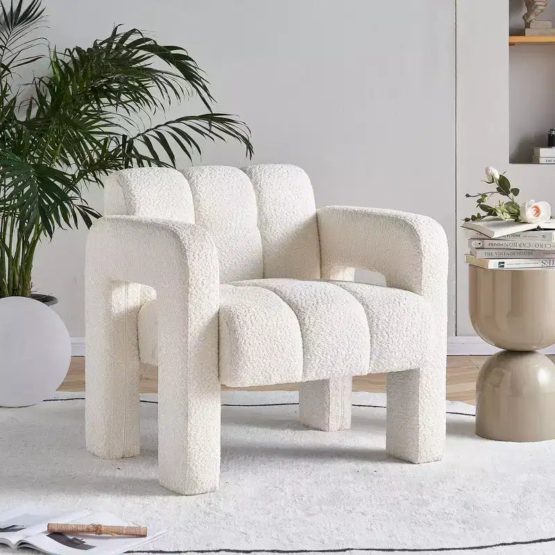 Fauteuil d'appoint large en bouclette