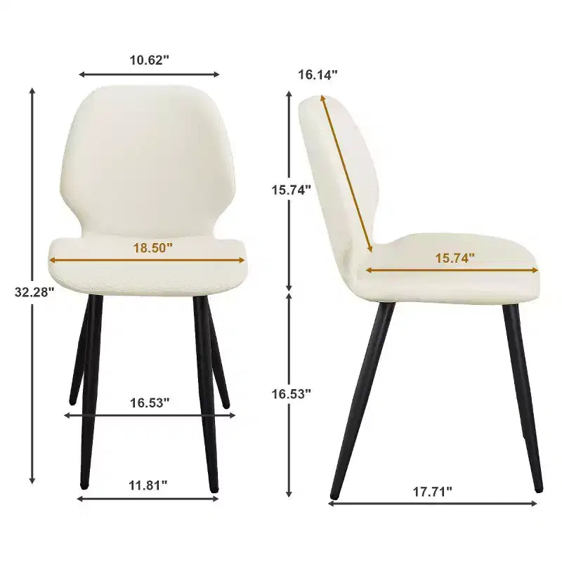 Lot de 6 Chaises de Salle à Manger Rembourrées avec Pieds en Métal, Chaises de Cuisine Modernes en Cuir pour Salle à Manger, Restaurant ou Salon