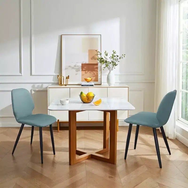 Lot de 6 Chaises de Salle à Manger Rembourrées avec Pieds en Métal, Chaises de Cuisine Modernes en Cuir pour Salle à Manger, Restaurant ou Salon